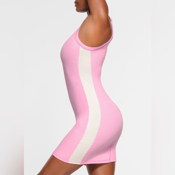 SKIMS COTTON RIB TANK PINK DRESS SIZE S & L - Picture 3 of 6